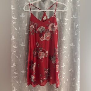 Maurices Red Floral Midi Dress